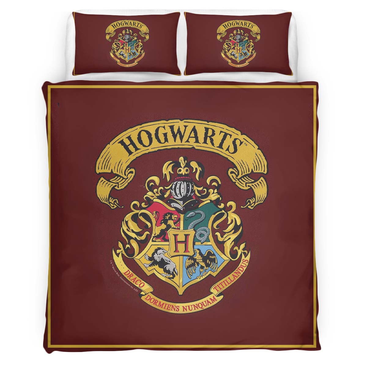 Housse De Couette Logo École de Poudlard Harry Potter Style Spécial Parure de lit Ensemble De Literie