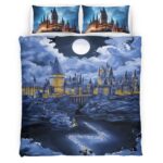 Housse De Couette Harry Potter Poudlard de Nuit Parure de lit Ensemble De Literie