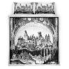 Housse De Couette Harry Potter École de Poudlard et Symboles Parure de lit Ensemble De Literie