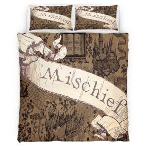 Housse De Couette Carte du Maraudeur Personnalisée Harry Potter Parure de lit Ensemble De Literie