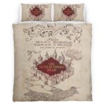 Housse De Couette Harry Potter Carte du Maraudeur « Je jure solennellement » Parure de lit Ensemble De Literie