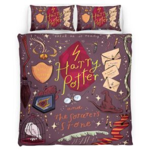 Housse De Couette Symboles Harry Potter – Chouette, Choixpeau, Lettre Parure de lit Ensemble De Literie