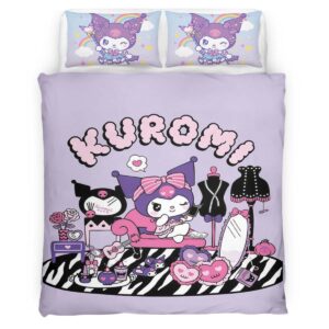 Housse De Couette Hello Kitty Kuromi 04 Parure de lit Ensemble De Literie