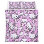 Housse De Couette Hello Kitty Rose 03 Parure de lit Ensemble De Literie