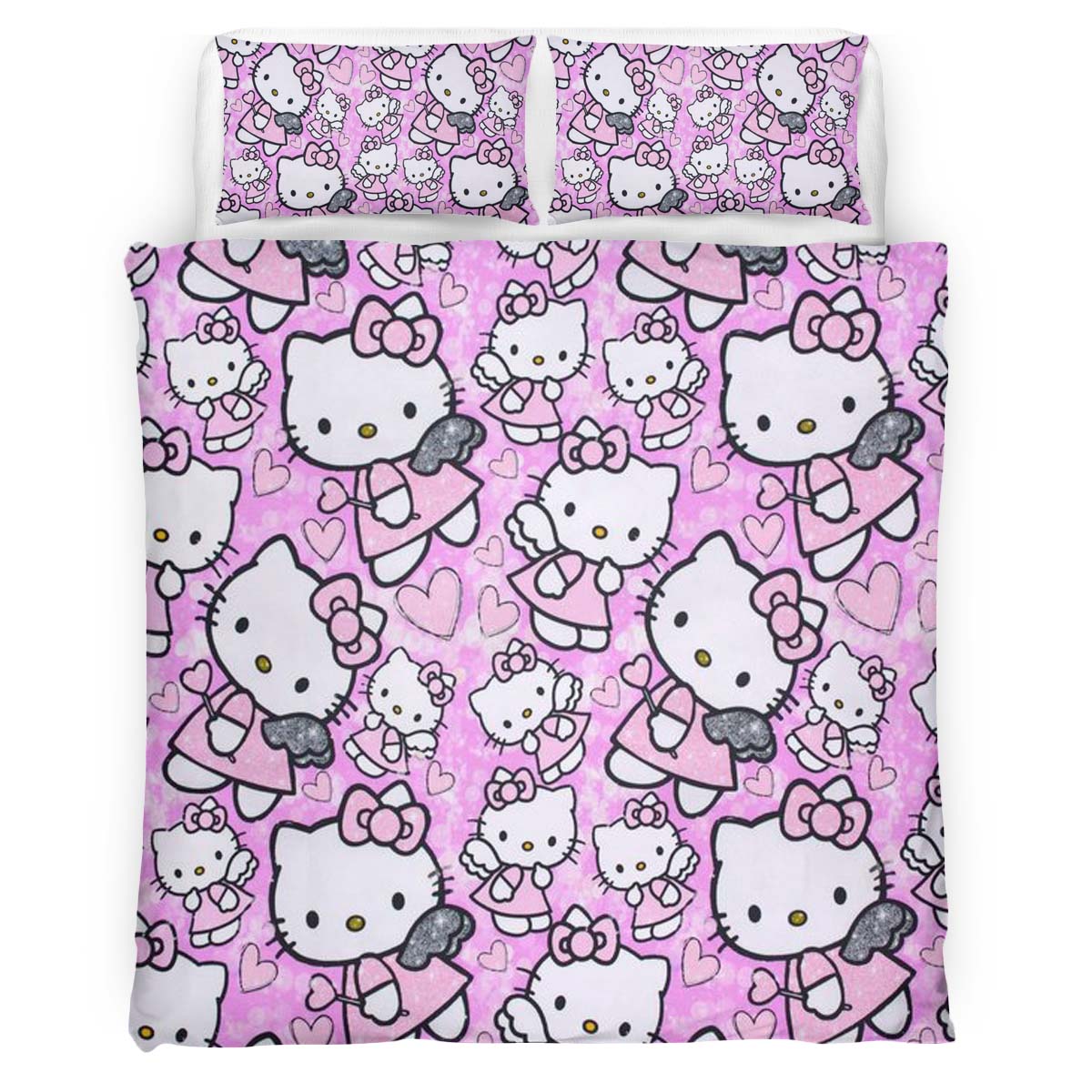 Housse De Couette Hello Kitty Rose 03 Parure de lit Ensemble De Literie