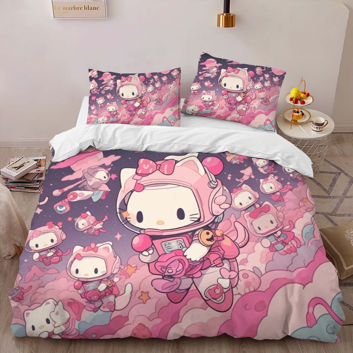 Housse De Couette Hello Kitty Rose 04 Parure de lit Ensemble De Literie – Image 2