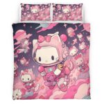 Housse De Couette Hello Kitty Rose 04 Parure de lit Ensemble De Literie
