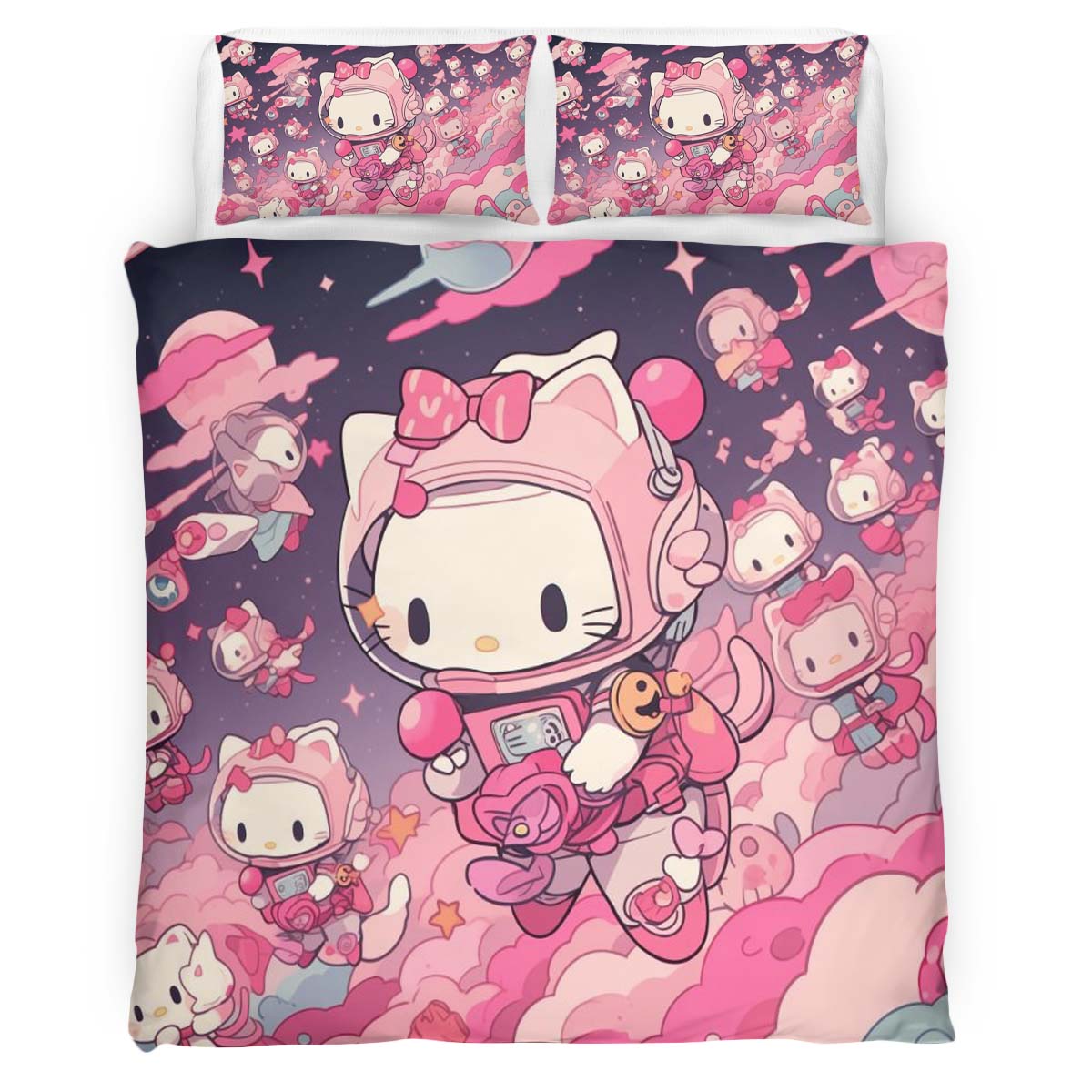 Housse De Couette Hello Kitty Rose 04 Parure de lit Ensemble De Literie