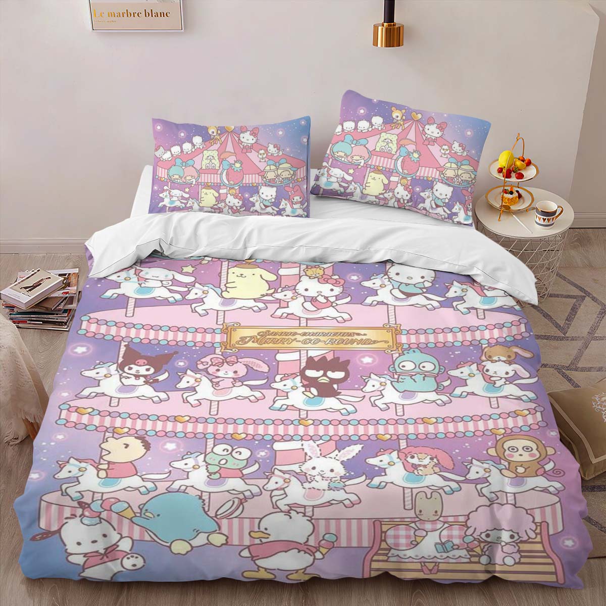 Housse De Couette Hello Kitty Rose 05 Parure de lit Ensemble De Literie – Image 2
