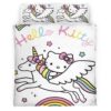 Housse De Couette Hello Kitty Licorne 01 Parure de lit Ensemble De Literie