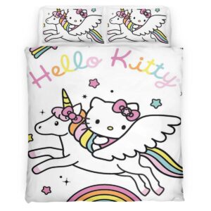Housse De Couette Hello Kitty Licorne 01 Parure de lit Ensemble De Literie