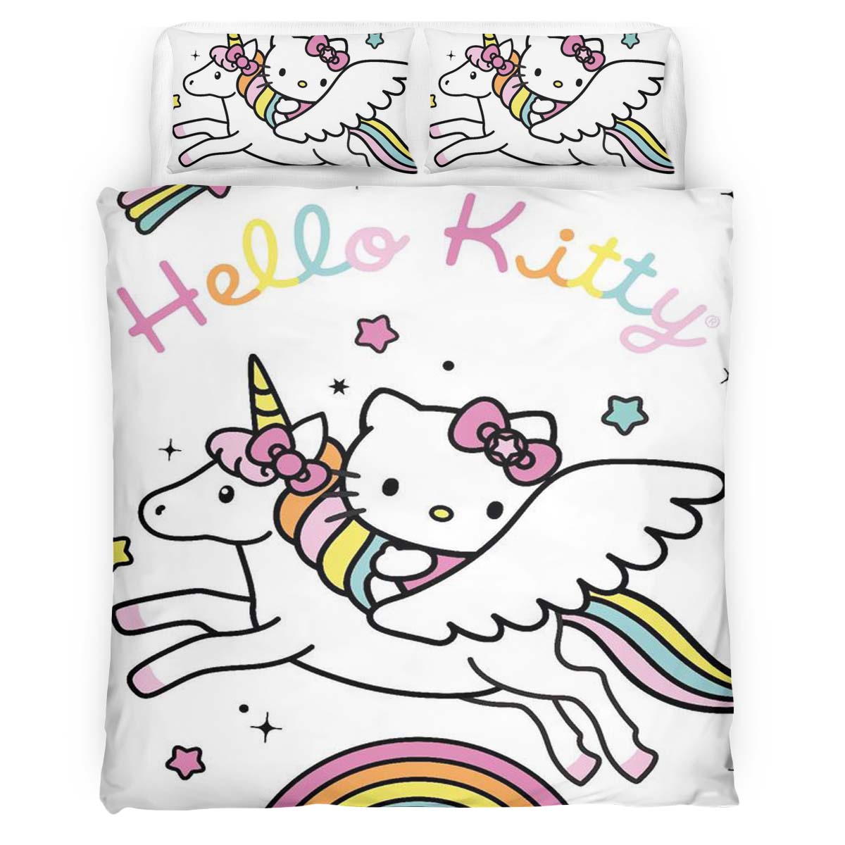 Housse De Couette Hello Kitty Licorne 01 Parure de lit Ensemble De Literie