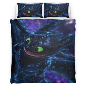 Housse De Couette Dragons Krokmou Parure de lit Ensemble De Literie