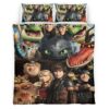 Housse De Couette Dragons Tous les personnages 2 Parure de lit Ensemble De Literie
