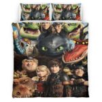 Housse De Couette Dragons Tous les personnages 2 Parure de lit Ensemble De Literie