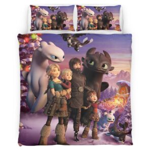 Housse De Couette Dragons Tous les personnages 4 Parure de lit Ensemble De Literie