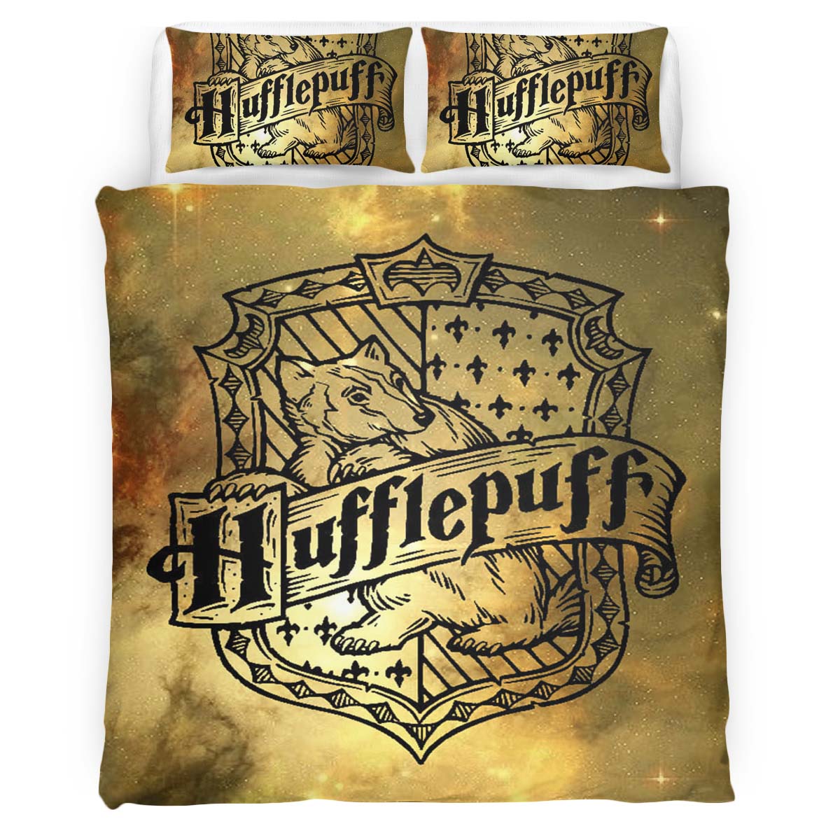 Housse De Couette Poufsouffle Harry Potter 1 Parure de lit Ensemble De Literie