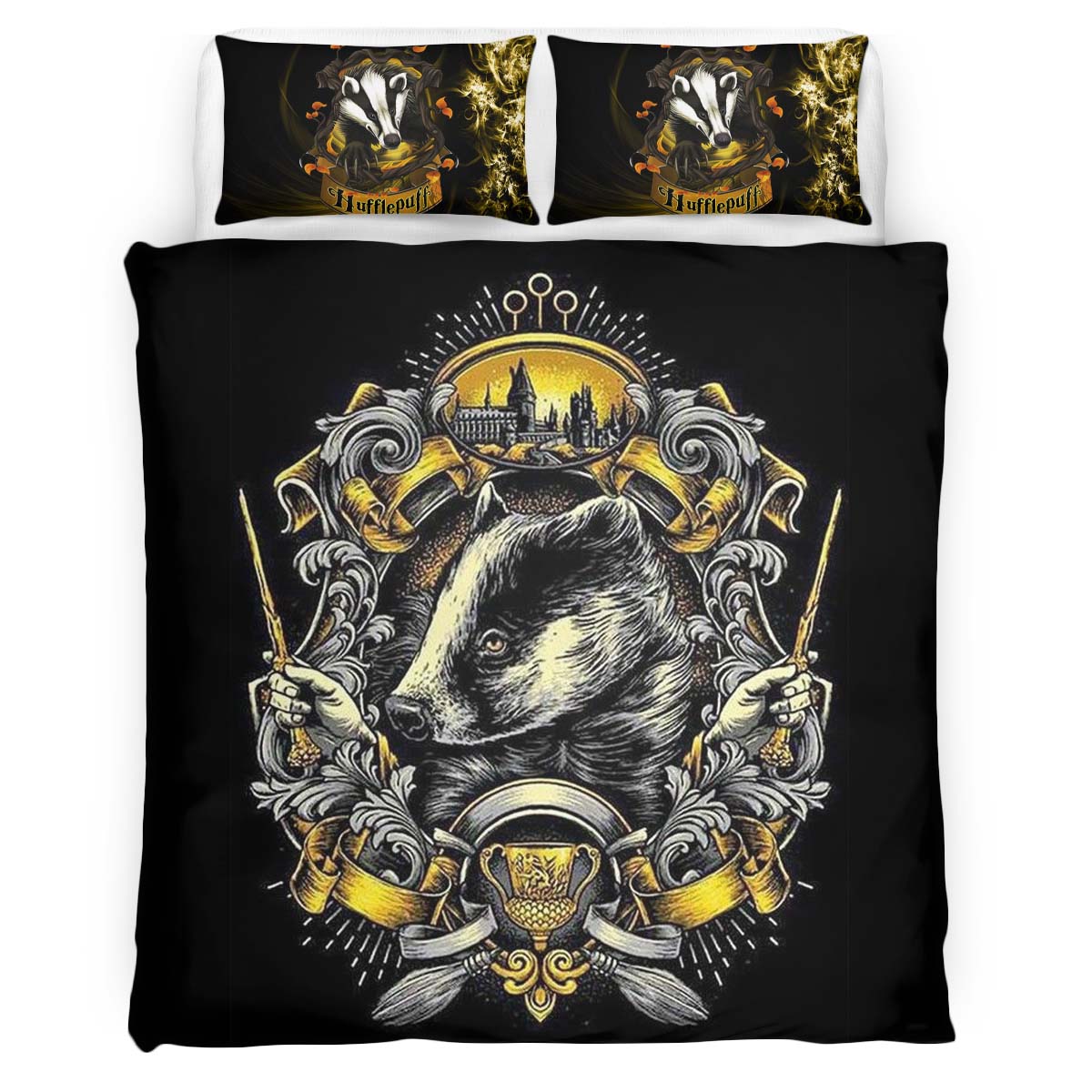 Housse De Couette Poufsouffle Harry Potter 5 Parure de lit Ensemble De Literie