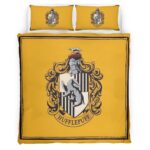 Housse De Couette Maison Poufsouffle Harry Potter Logo jaune Parure de lit Ensemble De Literie