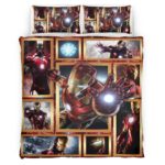 Housse De Couette Iron Man Avengers Marvel 1002 Parure de lit Ensemble De Literie