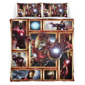 Housse De Couette Iron Man Avengers Marvel 1002 Parure de lit Ensemble De Literie