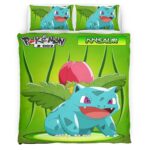 Housse De Couette Herbizarre et Bulbizarre Pokémon 5 Parure de lit Ensemble De Literie