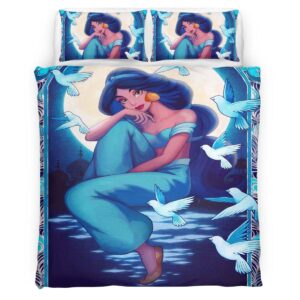 Housse De Couette Jasmine Princesse Aladdin Conte de fées Parure de lit Ensemble De Literie