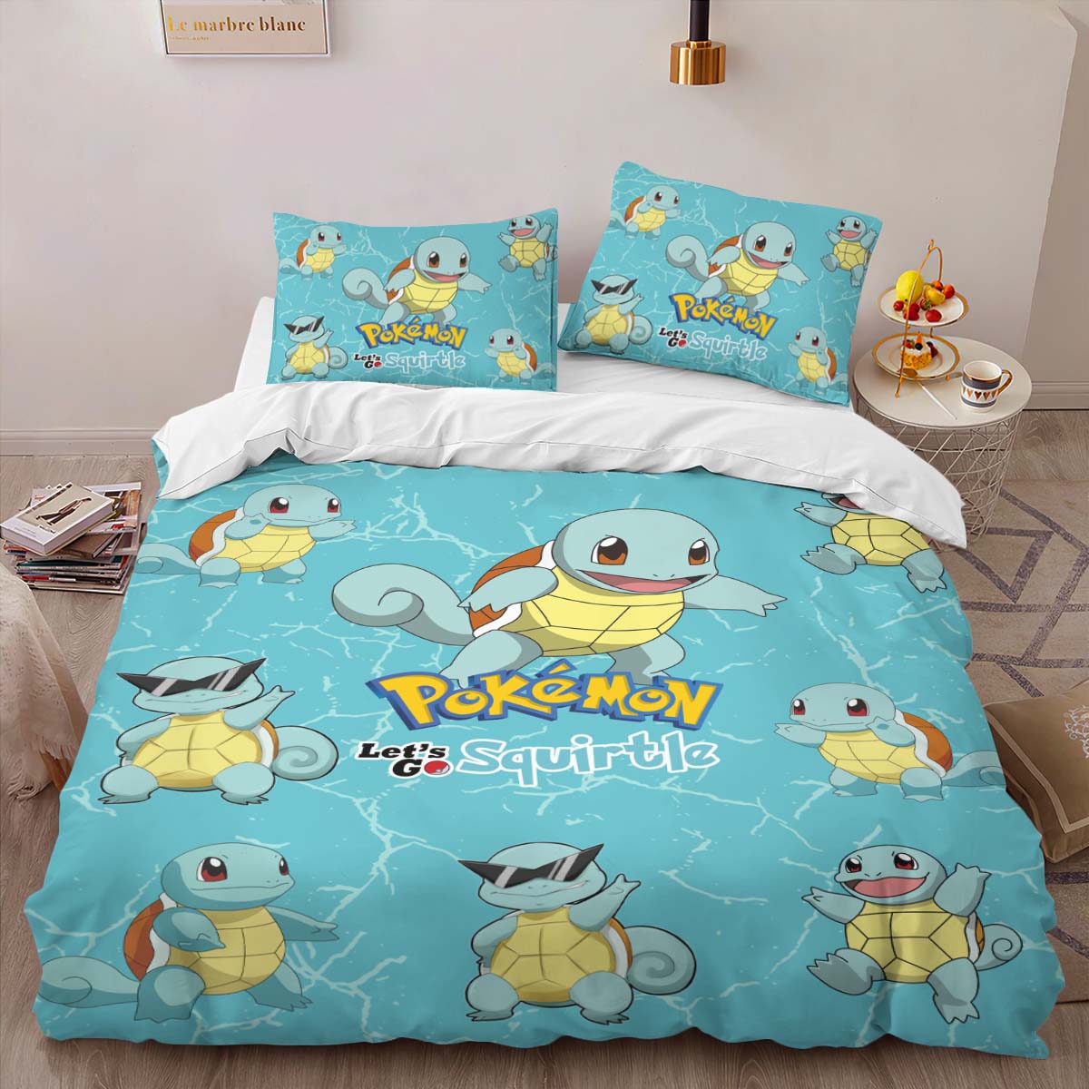 Housse De Couette Carapuce « Let’s Go » Pokémon Parure de lit Ensemble De Literie – Image 2