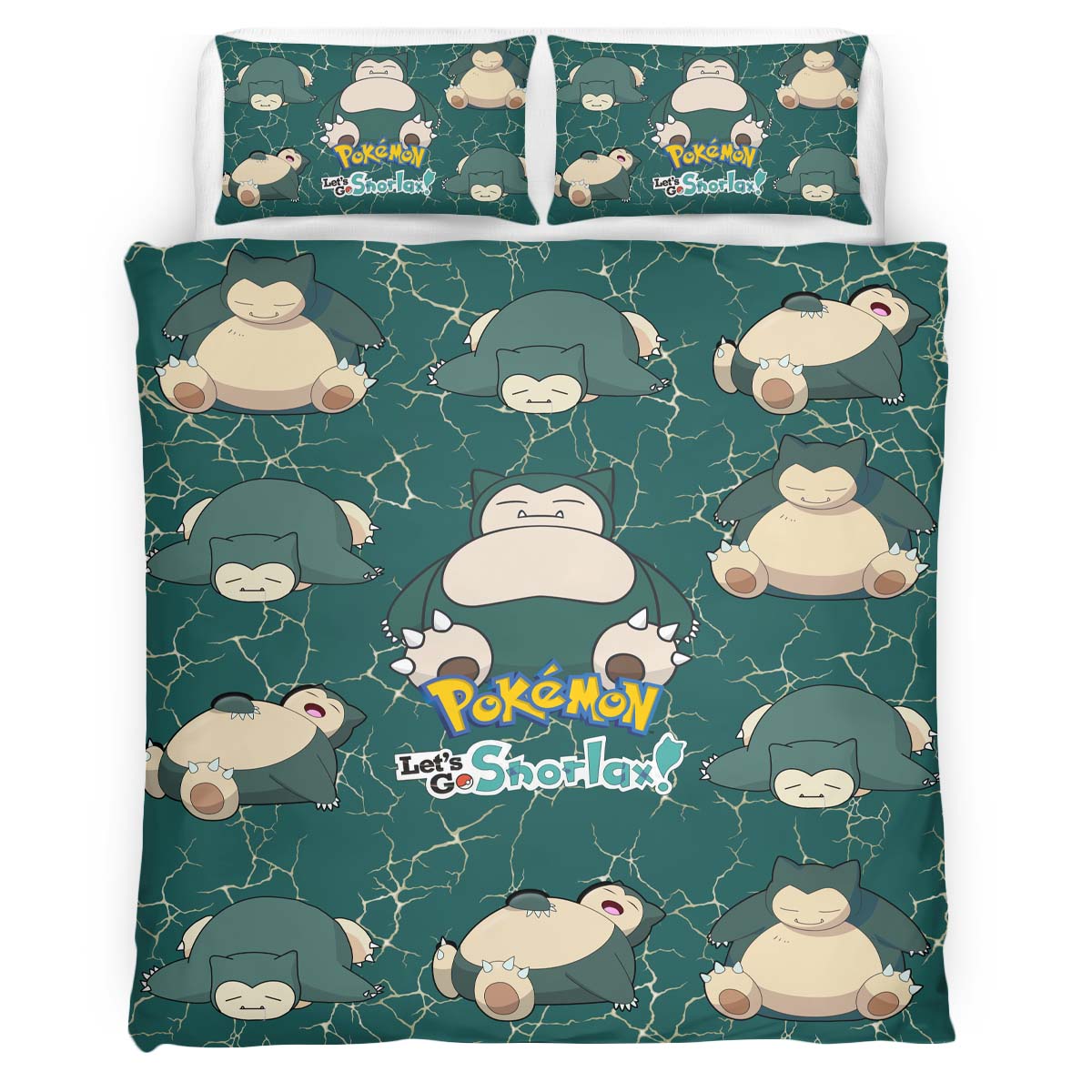 Housse De Couette Ronflex « Let’s Go » Pokémon Parure de lit Ensemble De Literie