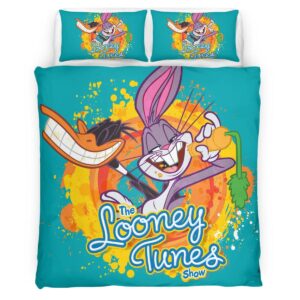 Housse De Couette Bugs Bunny et Daffy Duck Parure de lit Ensemble De Literie