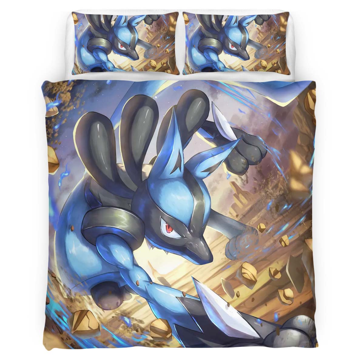 Housse De Couette Lucario Pokémon 15 Parure de lit Ensemble De Literie