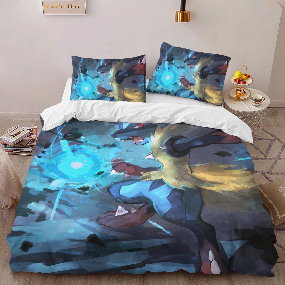 Housse De Couette Lucario Pokémon 2 Parure de lit Ensemble De Literie – Image 2