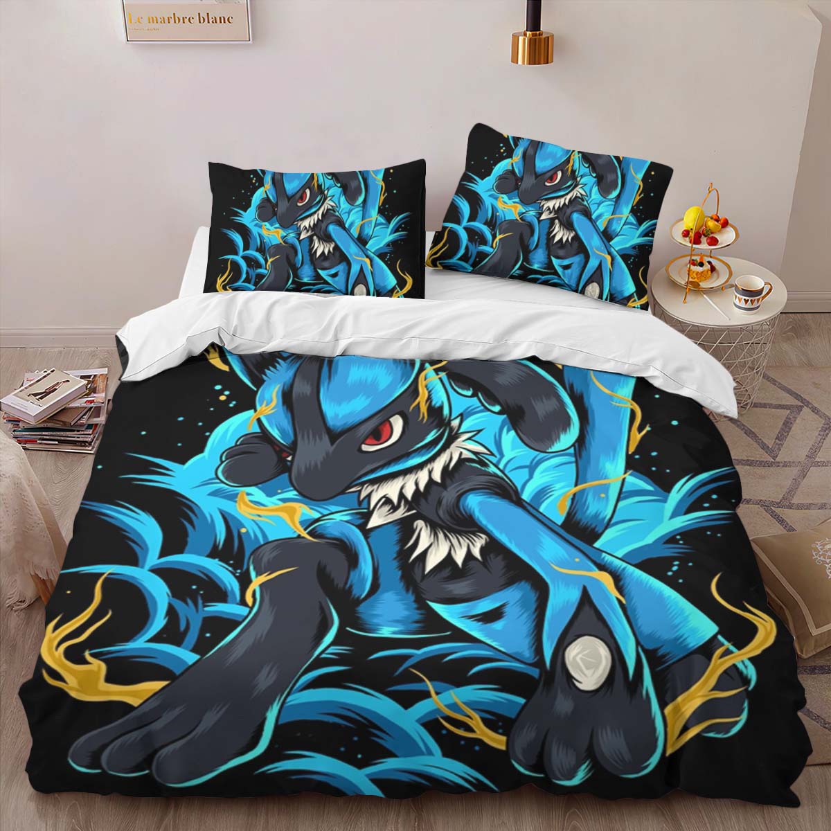 Housse De Couette Lucario Pokémon 4 Parure de lit Ensemble De Literie – Image 2