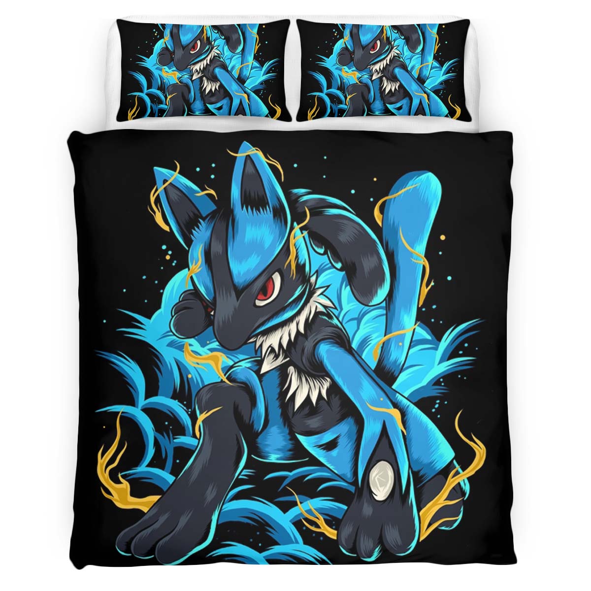 Housse De Couette Lucario Pokémon 4 Parure de lit Ensemble De Literie