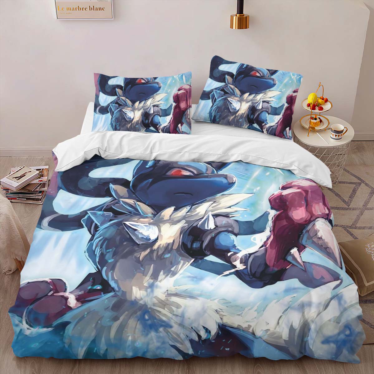 Housse De Couette Lucario Pokémon 6 Parure de lit Ensemble De Literie – Image 2
