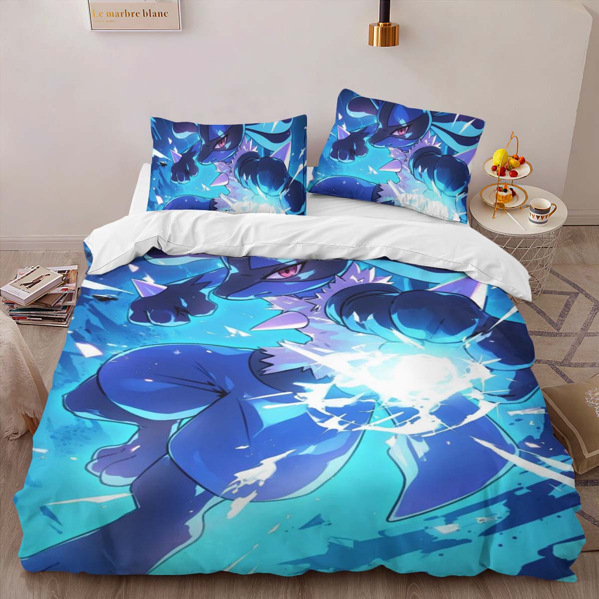 Housse De Couette Lucario Pokémon 9 Parure de lit Ensemble De Literie – Image 2