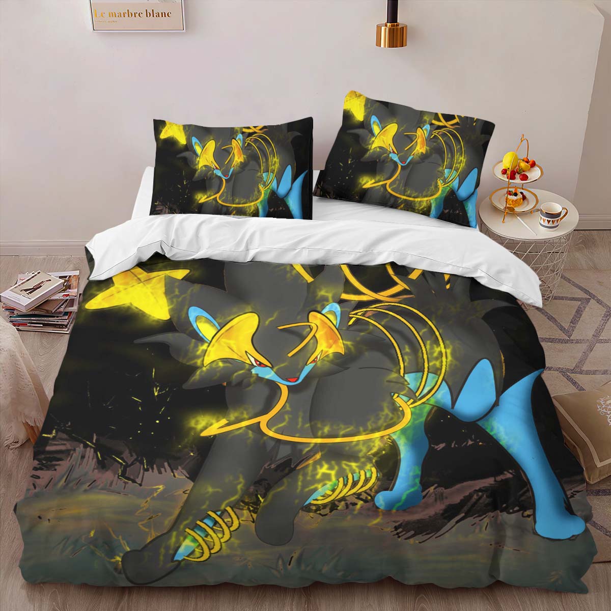 Housse De Couette Luxray Pokémon Parure de lit Ensemble De Literie – Image 2