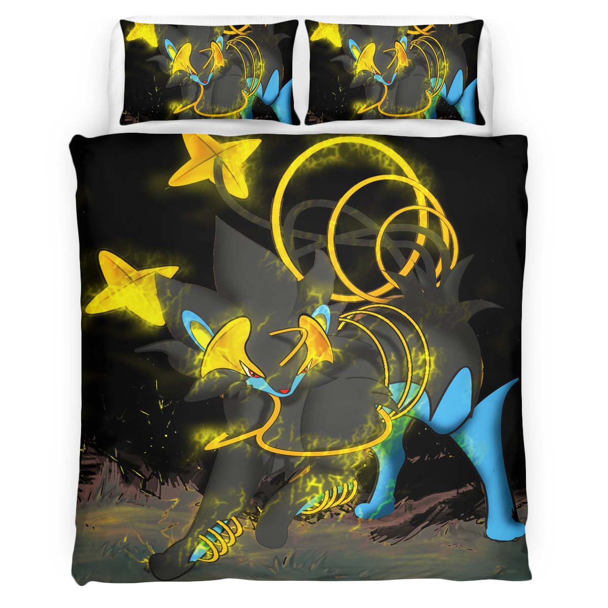 Housse De Couette Luxray Pokémon Parure de lit Ensemble De Literie