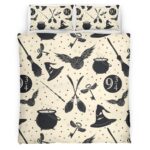 Housse De Couette Objets Magiques Harry Potter – Choixpeau, Quai 9¾, Vif d’Or Parure de lit Ensemble De Literie