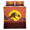 Housse De Couette Vue Majestueuse de Jurassic Park Parure de lit Ensemble De Literie