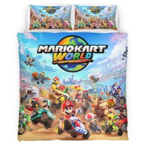 Housse De Couette Mario Kart Monde Parure de lit Ensemble De Literie