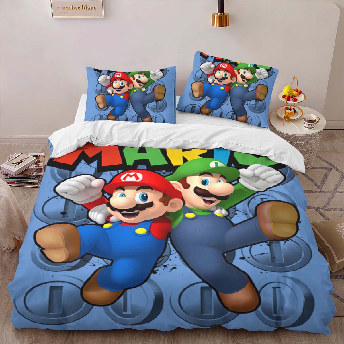 Housse De Couette Mario et Luigi Super Mario 2 Parure de lit Ensemble De Literie – Image 2