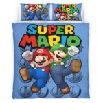 Housse De Couette Mario et Luigi Super Mario 2 Parure de lit Ensemble De Literie