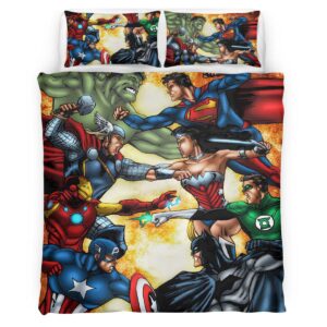 Housse De Couette Marvel et DC Comics Parure de lit Ensemble De Literie