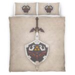 Housse De Couette Épée de Légende et Bouclier Hylien Zelda Parure de lit Ensemble De Literie