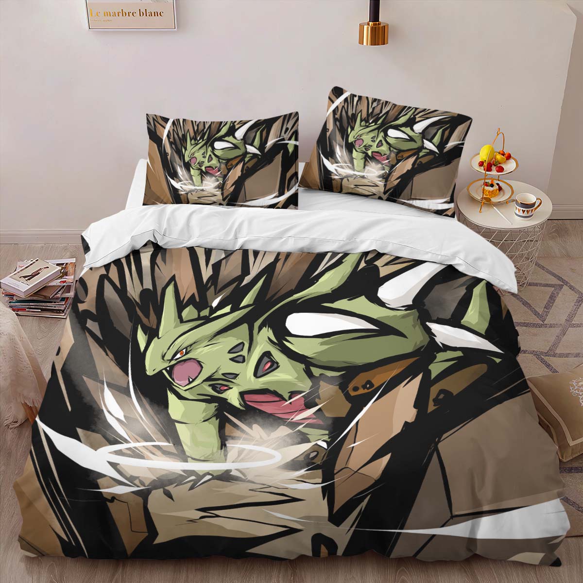 Housse De Couette Méga-Tyranocif Pokémon Parure de lit Ensemble De Literie – Image 2