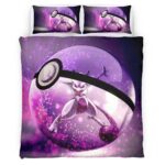 Housse De Couette Mewtwo Pokémon Psy et Poké Ball Parure de lit Ensemble De Literie