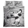 Housse De Couette Mickey Mouse en bateau Parure de lit Ensemble De Literie