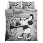Housse De Couette Mickey Mouse en bateau Parure de lit Ensemble De Literie