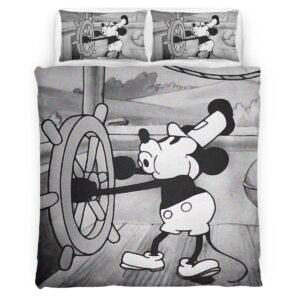 Housse De Couette Mickey Mouse en bateau Parure de lit Ensemble De Literie
